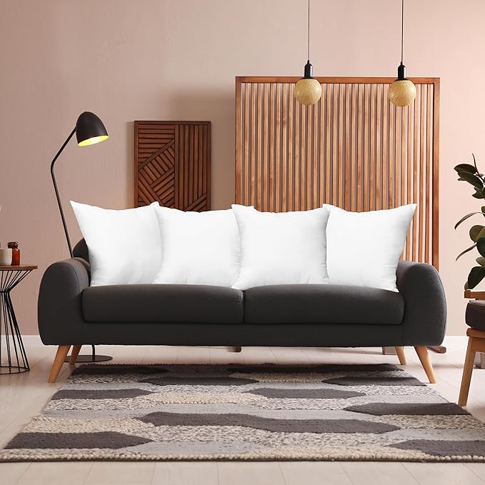 Utopia Bedding Throw Pillows (Set of 4, White), 20 x 20 Inches Pillows for Sofa, Bed and Couch Decorative Stuffer Pillow