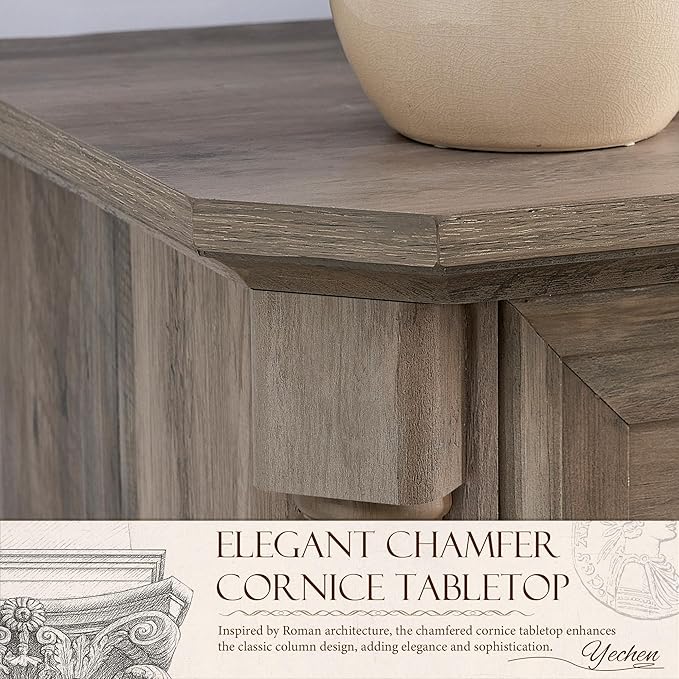 Yechen Rustic 7-Drawer Solid Wood Dresser for Bedroom & Living Room – Vintage Storage Cabinet with Decorative Hardware, Sturdy Construction & Versatile Organizing Solutions (Light Rustic Oak)