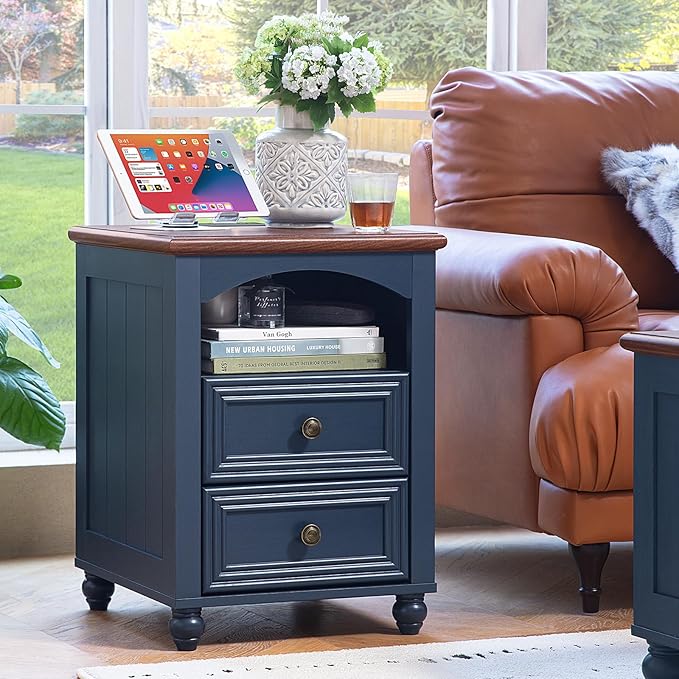 Farmhouse Dressers & Night Stand Set of 3, Wood 54" Wide Dresser & 43.5"Tall Chest of Drawers, 18" with Charging Station Nightstand, Bedroom Furniture 7 Drawer Dresser Set for Home Living Room Hallway