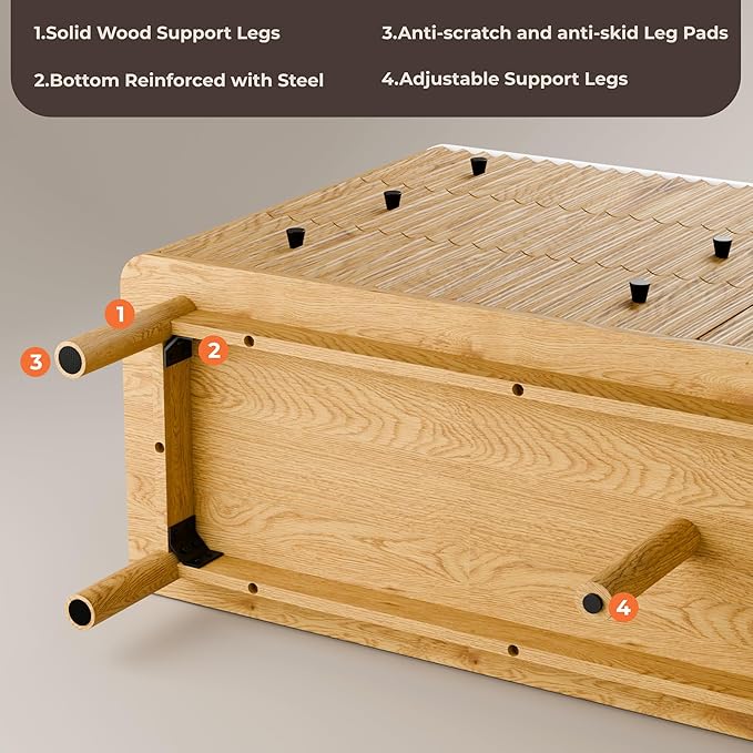 Fluted 6 Drawers Dresser for Bedroom, 54" Wide Modern Chest of Drawers with Faux Marble Top, Curved Profile Design, Solid Wood Legs, Wodden Dresser TV Stand, Storage Organizer for Bedroom,Oak