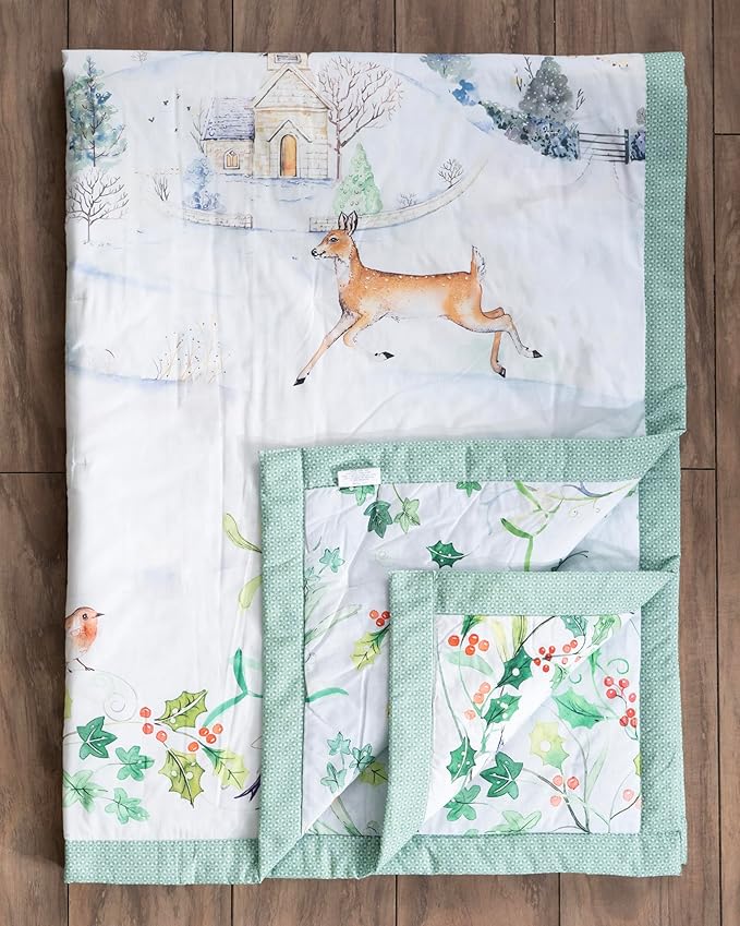 Maison d' Hermine Throw Blanket for Couch Lightweight Soft Warm Breathable Cotton Throw Blankets for Bed Girls Boys Women Men Gifts Sofa Travel Living Room Chair Bedding (60"x80", Snowy World)