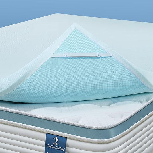 3 Inch King Size Memory Foam Mattress Topper, Cooling Gel Bed Topper with Premium Removable Skin-Friendly Non-Slip Cover, High Density Ventilated Mattress Pad CertiPUR-US & Oeko-Tex Certified, White