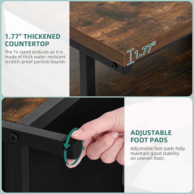 YITAHOME TV Stands for Living Room, 70 inch TV Stand, Entertainment Center with Storage & Power Outlets, LED TV Stand, TV Console Cabinet, Rustic Brown