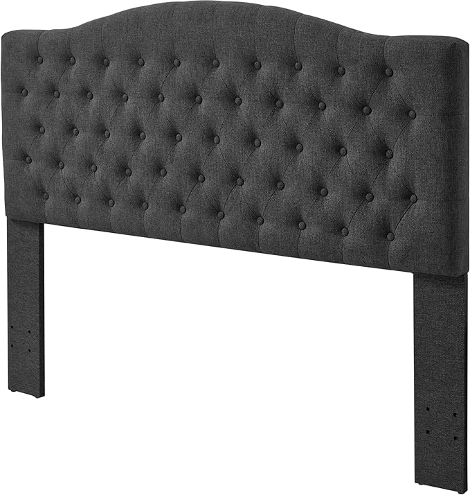 Linen Upholstered Headboard Queen/Full Size Latest Model Wall Mount, Bed Frame Mount, Featuring High-Density Sponge Padding, Luxury Texture Easy Assembly Comfort and Style-Dark Gray