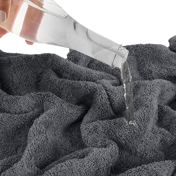 SALBAKOS 100% Turkish Cotton Bath Towel Set of 4 27x54 inch | Heirloom Quality | Hotel & Spa Collection | Ultra Soft, Super Absorbent, Long Lasting Bath Towels | Made in Turkey (Gray, 4 Bath Towels)