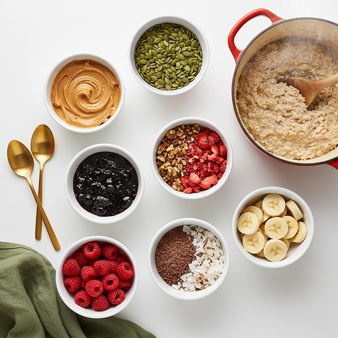 TP 10 Ounce Bowl Set of 6, 4.5" Melamine Small Bowls for Appetizer Snacks Ice Cream Dipping Sauce Side Dish, Unbreakbale and Lightweight, White