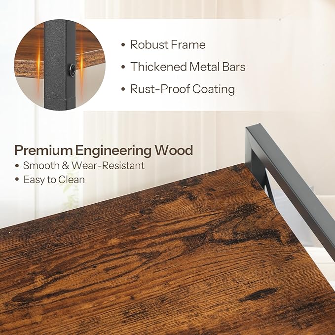 HOOBRO Bookshelf, 3-Tier Industrial Bookcase, Book Shelf Storage Organizer, Small Bookshelf with Metal Frame for Living Room, Bedroom, Home Office, Kitchen, Rustic Brown and Black BF71SJ01