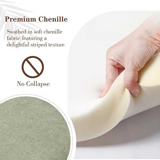 Chifee & Vingol 25.2 "W Chenille Armless Swivel Accent Chair Modern Upholstered Sofa Chair Set of 2 with Pillow, Green