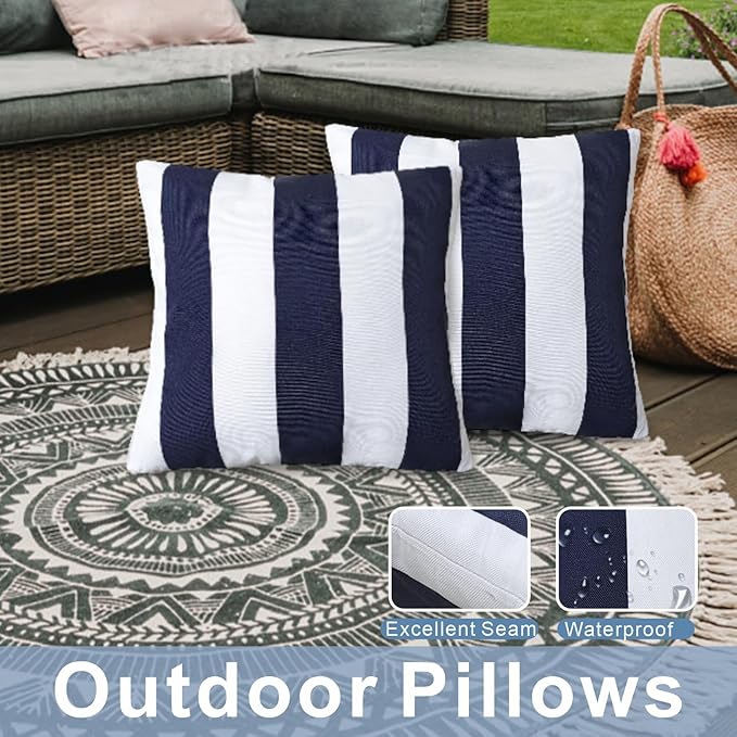 JMGBird Pack of 2 Decorative Pillows with Inserts Outdoor Pillows for Patio Furniture,18x18 Inch Throw Pillow for Couch, Bed, Sofa, Bench, Chair