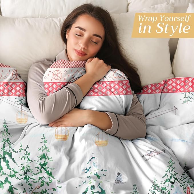 Maison d' Hermine Throw Blanket for Couch Lightweight Soft Warm Breathable Cotton Throw Blankets for Bed Girls Boys Women Men Gifts Sofa Travel Living Room Chair Bedding (50"x60", Rural Christmas)