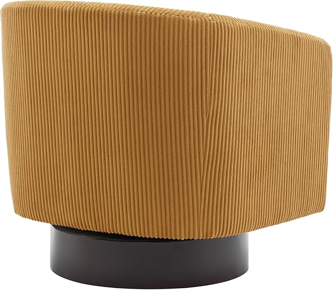 UIXE Swivel Accent Chair, Upholstered Corduroy Barrel Chair for Living Room, Small Single Sofa Bedroom Reading Seat, Set of 4, Orange