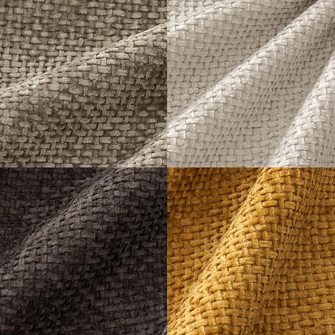 MIULEE Pack of 4 Couch Throw Pillow Covers 18x18 Inch Neutral Gold/Brown Soft Decorative Chenille Pillow Covers Farmhouse Accent Cushion Covers for Boho Home Decor Sofa Bedroom Living Room