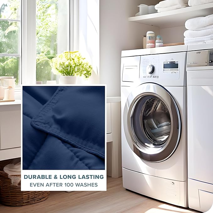 Bare Home Comforter Set - Oversized Queen Size - Ultra-Soft - Goose Down Alternative - Premium 1800 Series - All Season Warmth (Oversized Queen, Dark Blue)