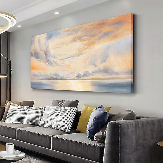 Glvzygy Abstract Wall Art Nature Scenery Wall Decor Sky Clouds Sunset Wall Art Prints Canvas Painting Wall Decor Artwork for Home Room Bathroom Living and Office Home Decor Wall 24"x48"