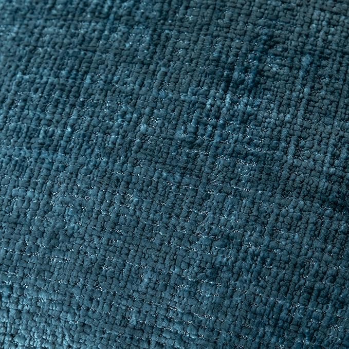 Yaertun Pack of 2 Chenille Textured Decorative Throw Pillow Covers Accent Solid Cushion Cover Soft Cozy Pillow Case with Velvet Back for Couch Sofa Bed Living Room 16x24 Inch Blue