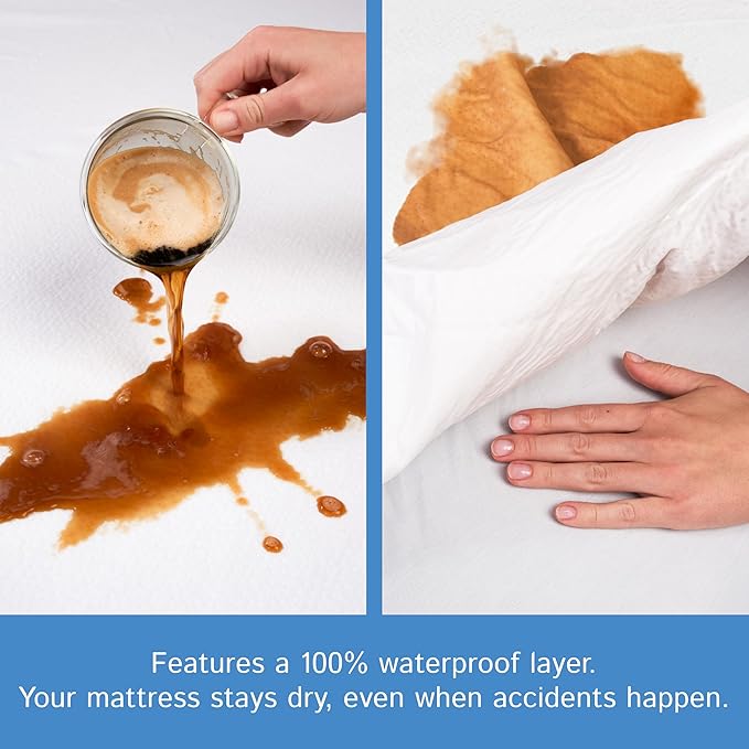 Twin Size Mattress or Box Spring Encasement (5" to 8" Depth) - Waterproof Zippered Protector Hypoallergenic Premium Bed Cover Protects from Dust Allergens