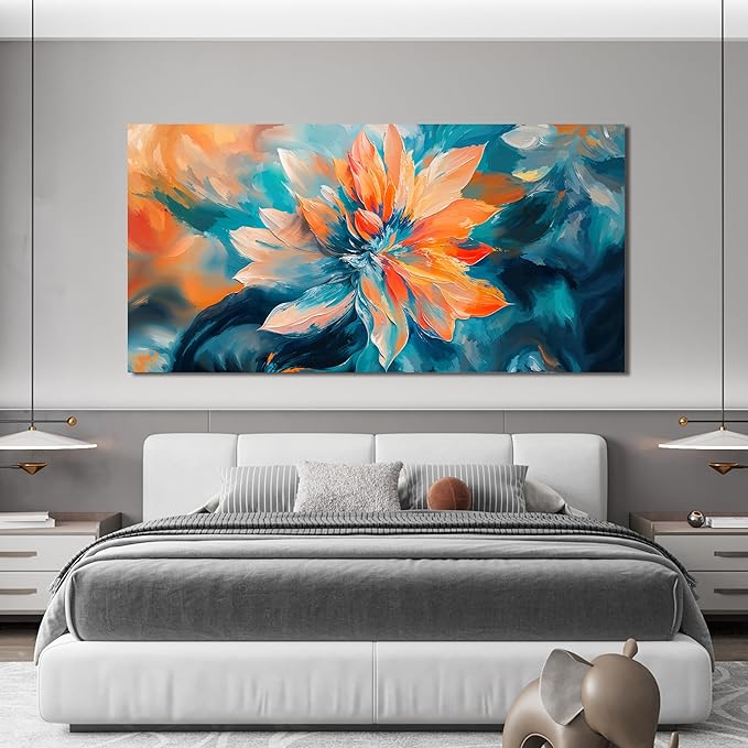 Canvas Wall Art Decor Large Wall Art Pictures for Living Room Artwork for Walls Oversized Colorful Flowers Wall Art Decorations Canvas Art Wall Decor Bedroom Home Aesthetic Wall Decor 29" X 58"