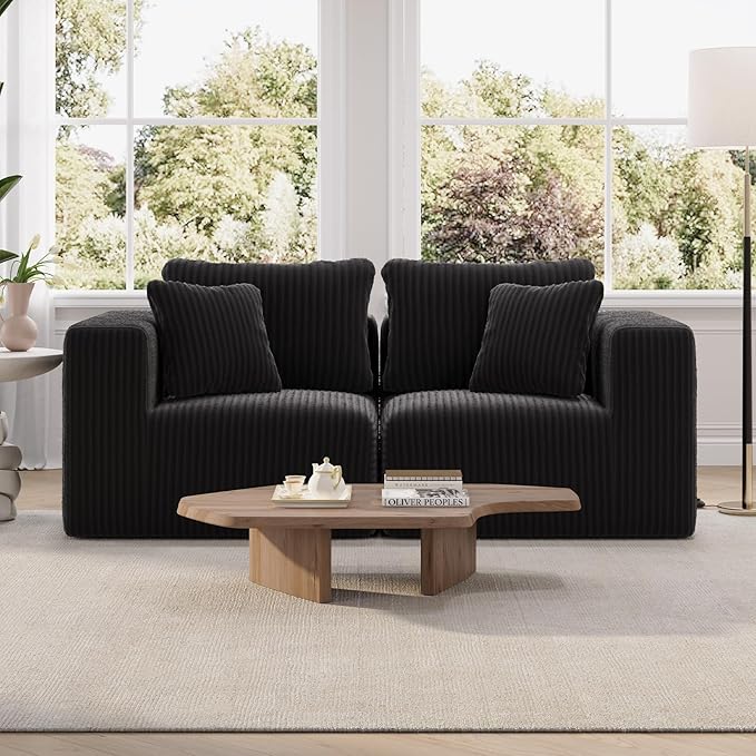 Novilla Modular Sectional Sofa, Modern Cloud Sectional Couch with Smarts Coil™ Support, Upholstered Boneless Couch for Living Room Apartments Bedroom, No Assembly Required (Loveseat)