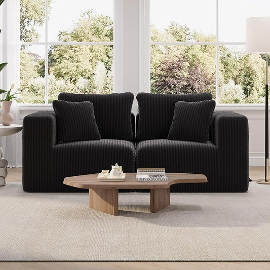 Novilla Modular Sectional Sofa, Modern Cloud Sectional Couch with Smarts Coil™ Support, Upholstered Boneless Couch for Living Room Apartments Bedroom, No Assembly Required (Loveseat)