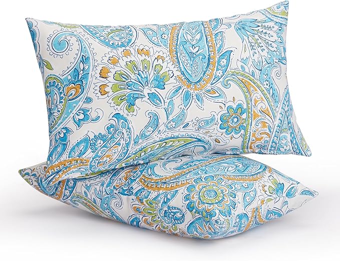 Outdoor Lumbar Pillows Waterproof 12×20 Inch with Insert, Decorative Toss Pillows Set of 2, Rain-Proof, Fade Resistant for Patio Furniture, Sofa, Couch, Garden