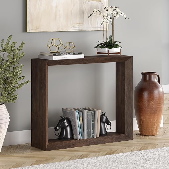 Henn&Hart Osmond 36" Wide Rectangular Console Table in Alder Brown