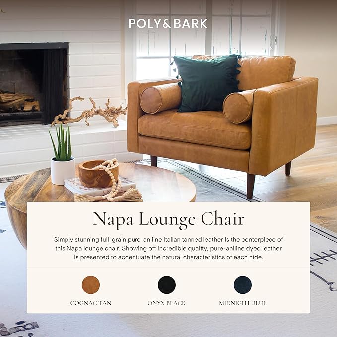 POLY & BARK Napa Furniture, Cognac Tan