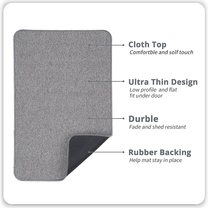 Bathroom Rugs Set 2 Pieces,Thin Bathroom Mats,Toilet Rugs,Quick Dry,Non-Slip,Machine Washable,Low Pile,Absorbent Bath Mats,Shower,Sink,Home Decor Accessories.Grey,1'5"x2'3"+1'8"x2" U Shape