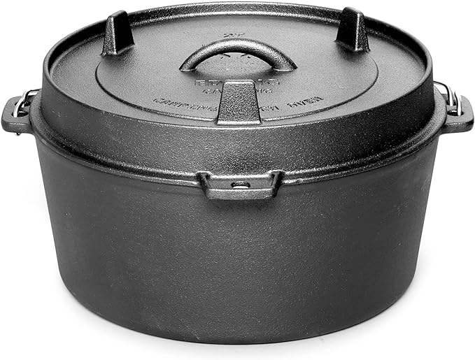 Pre-Seasoned Cast Iron Camping Dutch Ovens, Outdoor Camping Dutch Oven Pot with Lid Tripod, 6 Quart