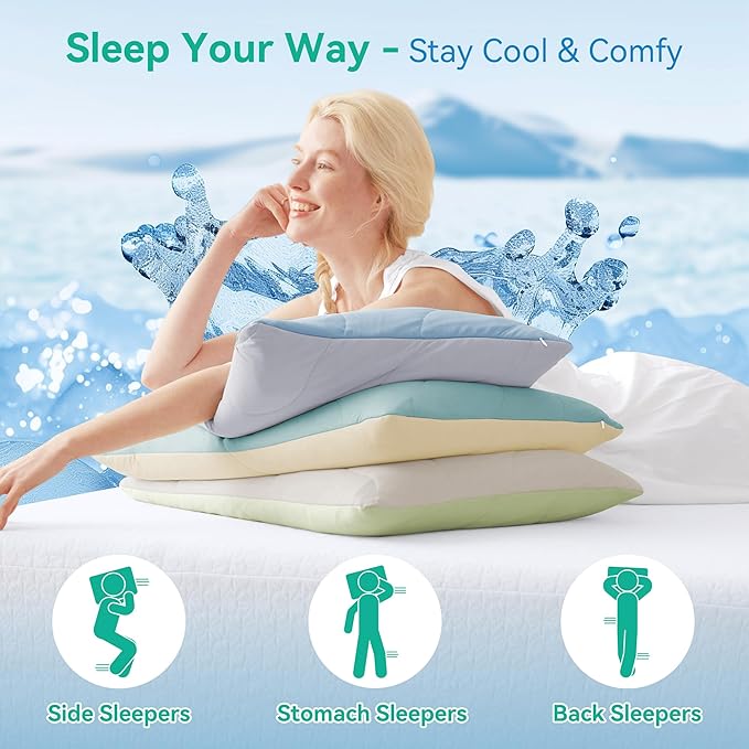 Three Geese Cooling Goose Feather Down Bed Pillows Standard Size Set of 2 for Hot Sleepers, Q-Max>0.45, Cooling Hotel Bed Pillows for Side Stomach Back Sleepers, Washable Removable Cover, 20" x 26"