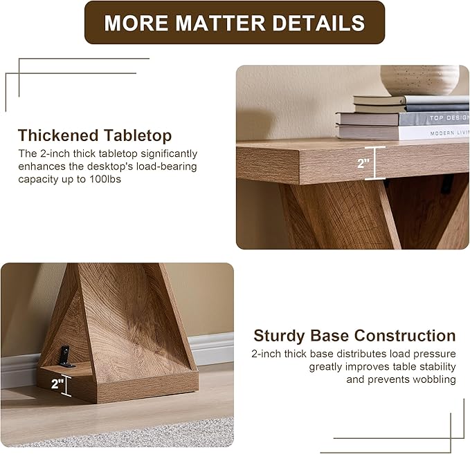 OKD Modern Entryway Table, 63" Twisted Console Table with Wood Pedestal, Farmhouse Sofa Table with Storage, Rustic Entry Table Tor Living Room, Entryway, Hallway, Light Tree Knot