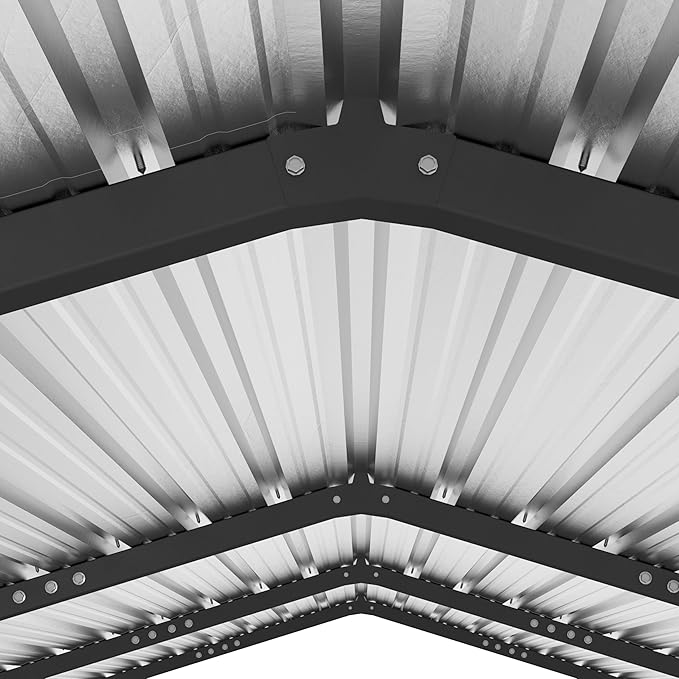 12x20 FT Metal Carport, Heavy Duty Car Port Canopy with Galvanized Steel Roof & Frame, Large Metal Carport Kit, Outdoor Car Garage, Steel Car Shelter for Car, Boat, Truck, Black