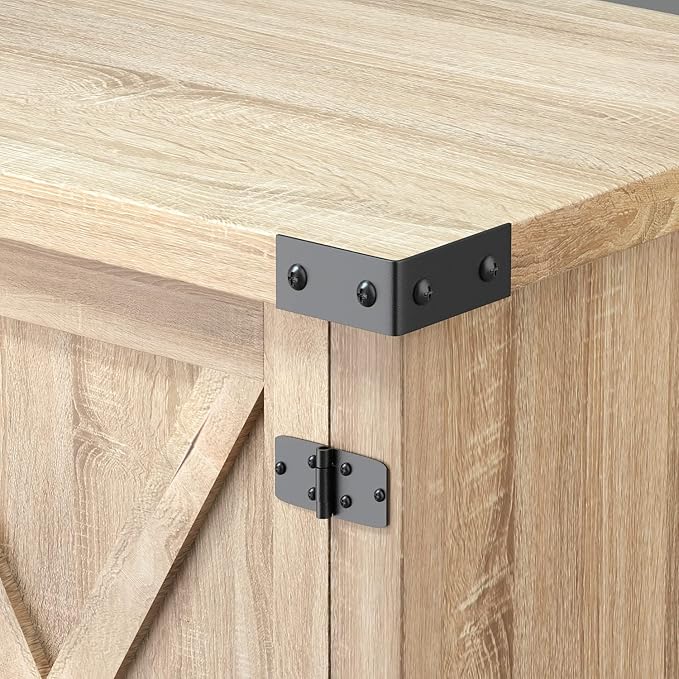 JUMMICO TV Stand, 65 Inch TV Farmhouse Entertainment Center with Double Barn Doors and Storage Cabinets, Console TV Table Media for Living Room, Bedroom (Pale Yellow)