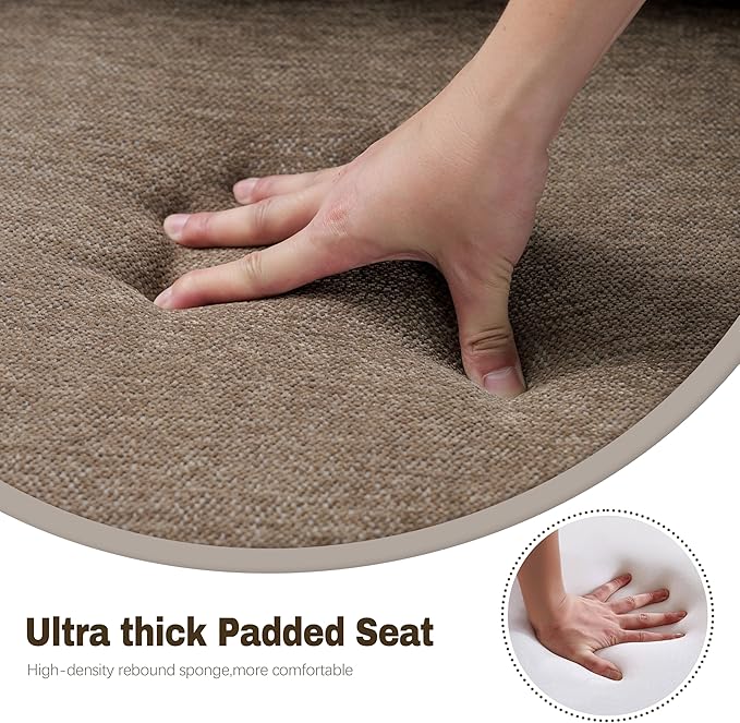 Modern Accent Chair for Living Room Mid Century Arm Chair Upholstered Bedroom Chair Comfy Lounge Chair with Solid Wood Frame, Dark Brown