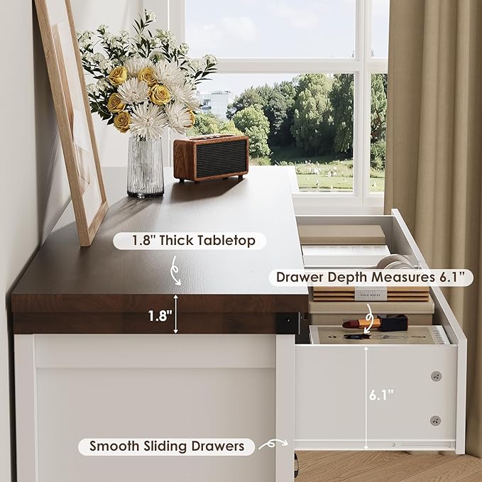 Farmhouse 8 Drawer Dresser for Bedroom, 52" Wide Chest of Drawers, Wooden Dresser TV Stand, Storage Dressers Organizer for Bedroom, Living Room, Hallway, White