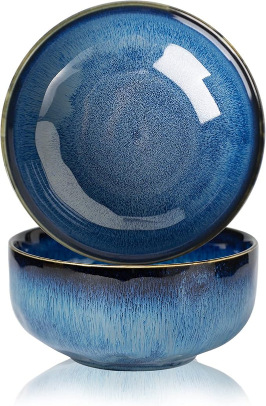 Serving Bowls - 22 Ounce Bowls Set - Ceramic Bowl Set of 2-5.75 inch for Salad, Soup,Cereal Bowls for Kitchen