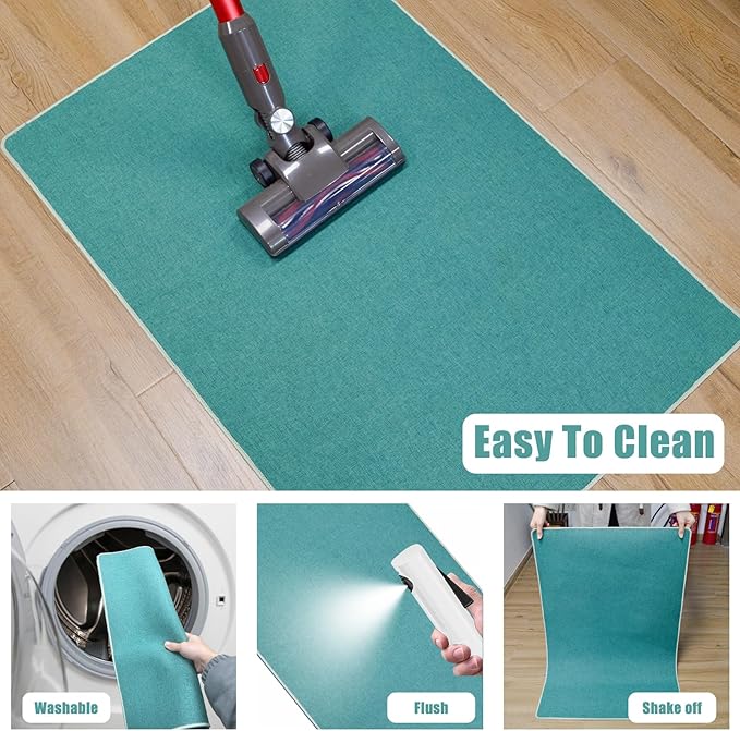 Yancorp 17"x30" Ultra Thin Bathroom Rugs,Kitchen Outdoor Bath Mat Non Slip Fit Under Door Super Absorbent Washable Indoor Door Mat Small Rug