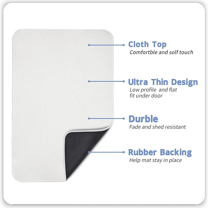 Bath Mat,Ultra Thin Bathroom Runner Rugs,Large Bath Mats for Bathroom,Quick Dry,Non-Slip,Machine Washable,Low Pile,Bath Rug,Shower Outside,Sink,Home Decor Accessories.White,1'5"x2'11"（17x35inch）