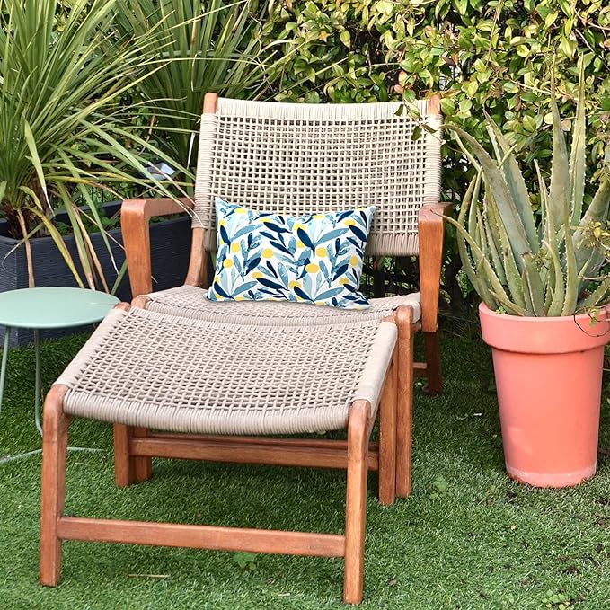 LVTXIII Outdoor/Indoor Lumbar Pillows, Decorative Patio Lumbar Cushions, Fluffy Water Repellent Garden Cushions for Home Patio Coach Sofa Use, 12×20 Inch, Pack of 2, Leaves Multi