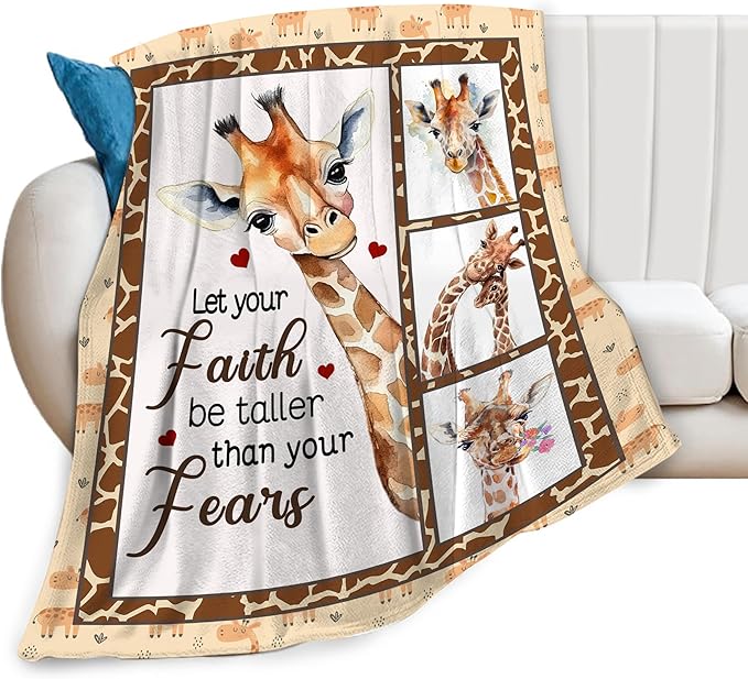 Giraffe Blanket Soft Cozy Cute Giraffe Throw Blanket Warm Giraffe Flannel Fleece Plush Blanket Stuff Animal Decor Blanket Gifts for Lover Kids Girls Boys Women Adults Bed Travel 50"x60"