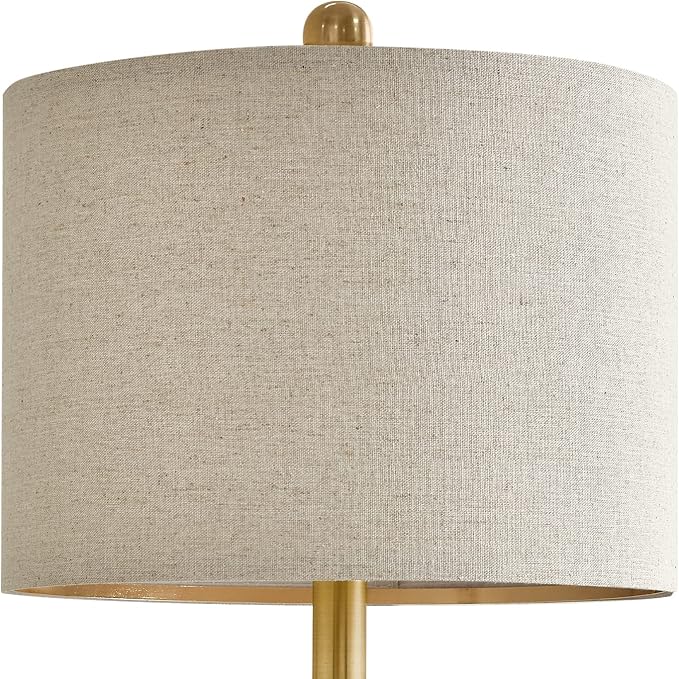 PORTRES 24" Farmhouse 3-Way Dimmable Touch Ceramic Table Lamp Set of 2 for Bedroom White Bedside Lamps with USB A+C Charging Ports for Living Room Nightstand Lamp End Table Lamps