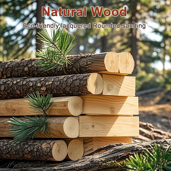 Coat Racks Freestanding, Natural Wood Coat Stands with 6 Hooks, 68" Heavy Duty Adjustable Height Vintage Hall Tree for Entryway, Bedroom, Office, Easy Assembly (Solid Wood Metal Hook)