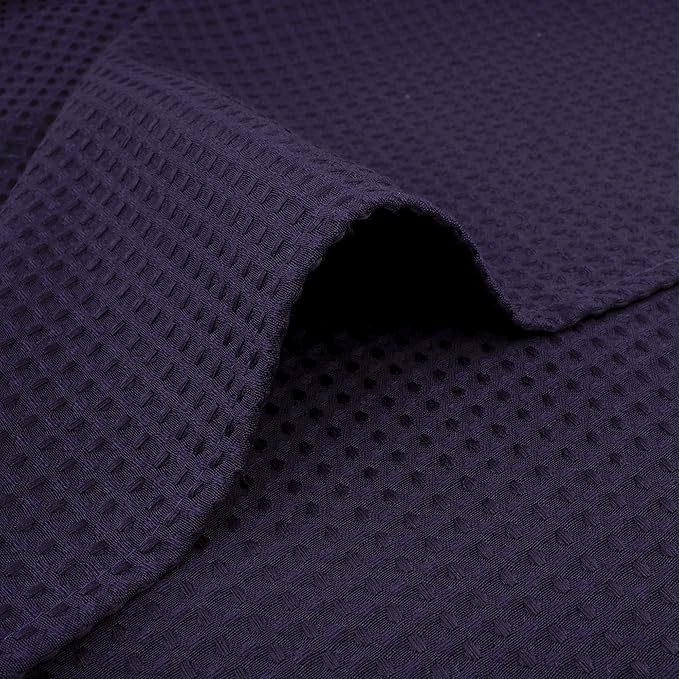 River Dream Heavyweight No Hooks Required Dotted Waffle Weave Shower Curtain with Snap in Liner - 71W x 74H,Hotel Grade,Spa Like Bath Curtain,Regal Purple