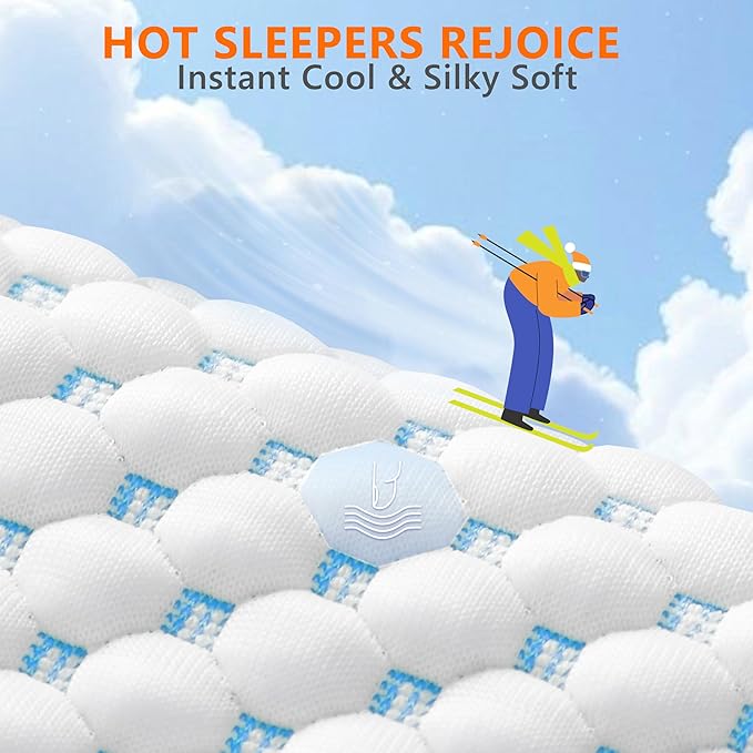 Cooling Memory Foam Pillows for Sleeping Firm and Soft, King Size Set of 2, Original Adjustable Pillows for Side, Back or Stomach Sleepers (2, Blue, King)