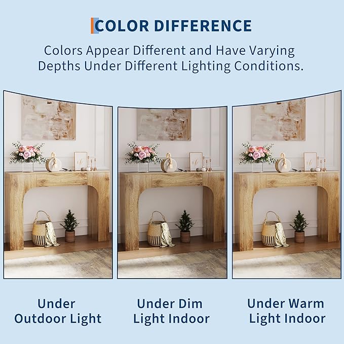 GarveeHome 47 Inch Farmhouse Console Table, Narrow Wood Entryway Table Behind Couch, Slim Rustic Hallway Furniture for Living Rooms, Foyers & Apartments, Oak