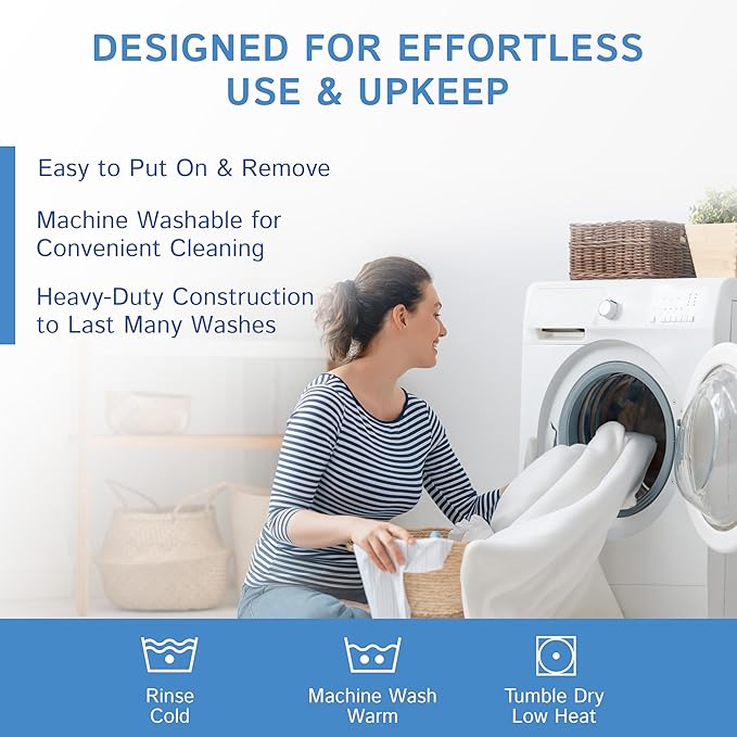 Crib Mattress Protector Waterproof - Zippered Encasement Cover for Baby, Toddler (Crib Size - 28x52x6) White