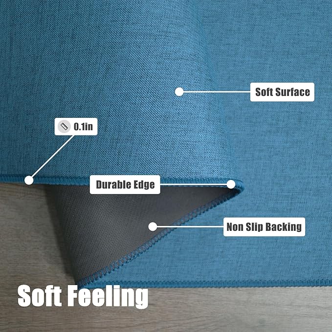 Yancorp 2'x3'Super Thin Bathroom Rugs,Low Profile Bath Mat Non Slip Fit Under Door Super Absorbent Shower Rug Washable Indoor Door Mat Small 23.6"*35.4"