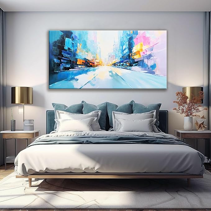 Tsomzxng Large Abstract Wall Art, 29" x 58" Modern Canvas Art, Living Room Wall Decor