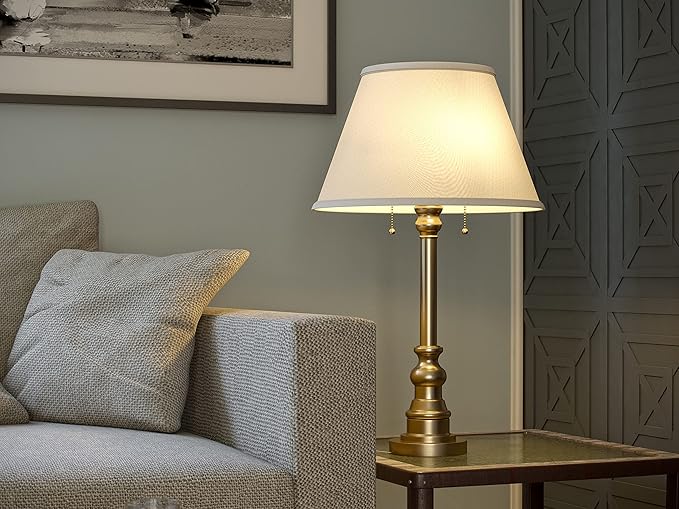 Kenroy Home 30437AB Spyglass Table Lamp with Antique Brass Finish, Classic Style, 30.5" Height, 17" Width, 17" Depth