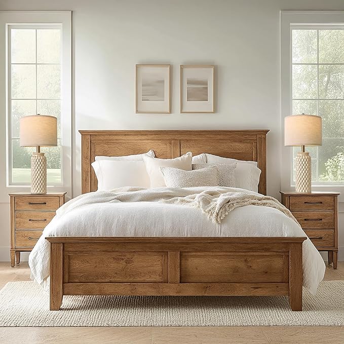 24" Modern Ceramic Bedside Lamp Set of 2 for Bedroom Decor Farmhouse Table Lamp for Living Room Office Dorm