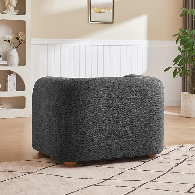 40" Modern Accent Chair Reading Chair Oversized Barrel Chairs for Living Room Bedroom Apartment .(Dark Grey)